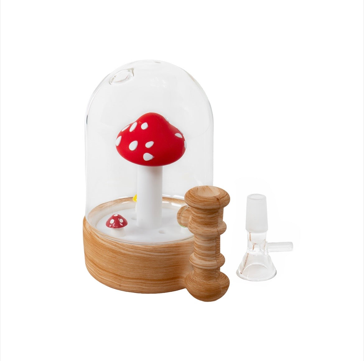 Bong de vidrio con cúpula de hongo