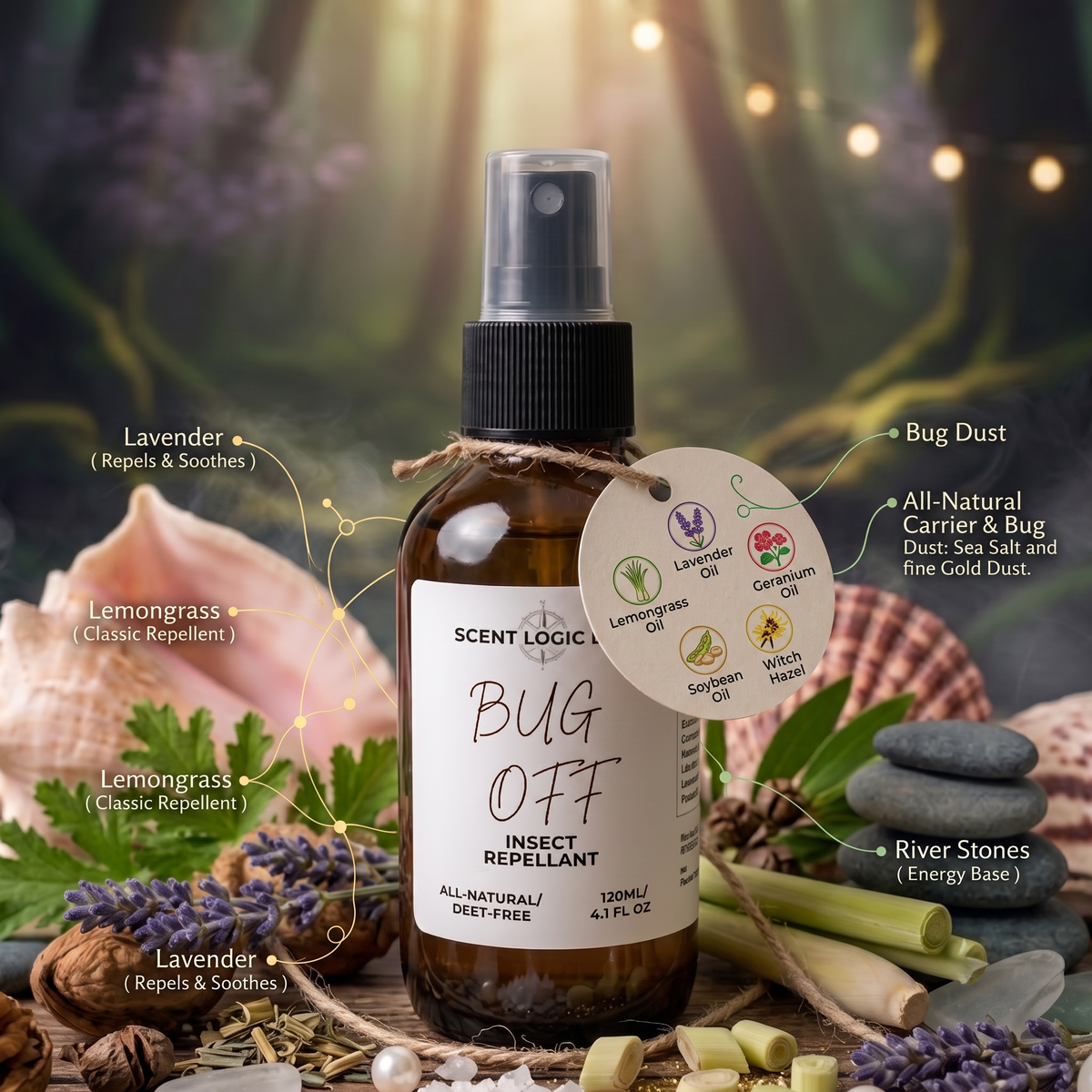 Bug Off 全天然驅蟲噴霧 | 不含敵避 (DEET) 精油噴霧