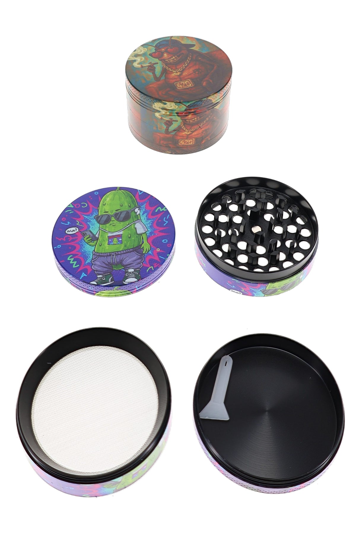 Metal Decal 4-Part Herb Grinder – 2½″