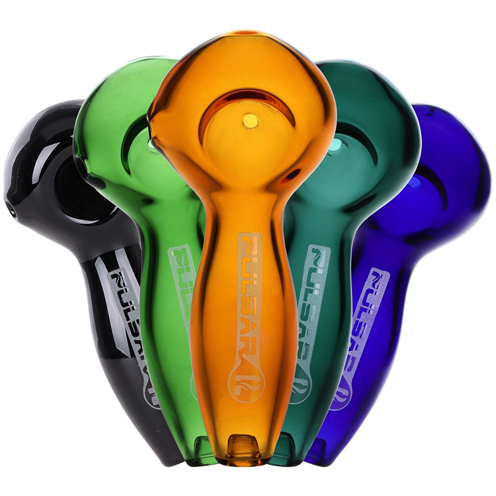 16CT DISPLAY - Pulsar Glass Ashcatcher Spoon - 4"/ Assorted Colors