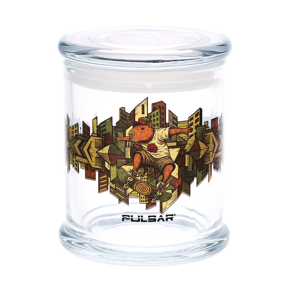 Pulsar Pop Top 玻璃罐 | 大號 | 4.5 英寸 x 3.9 英寸