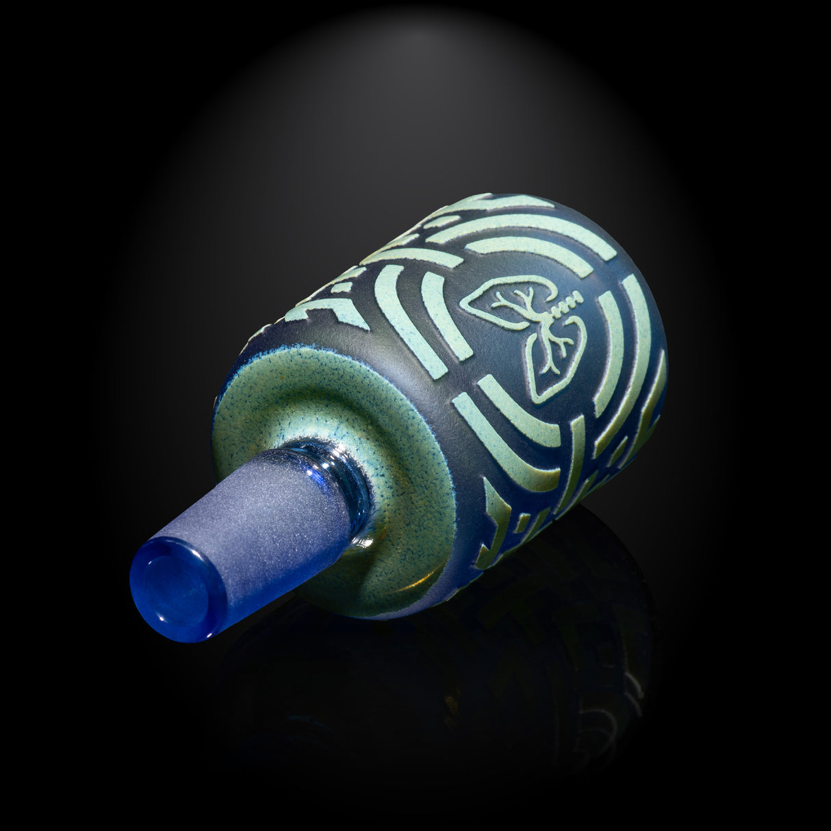 氧化淺藍色銀色熔塊碗