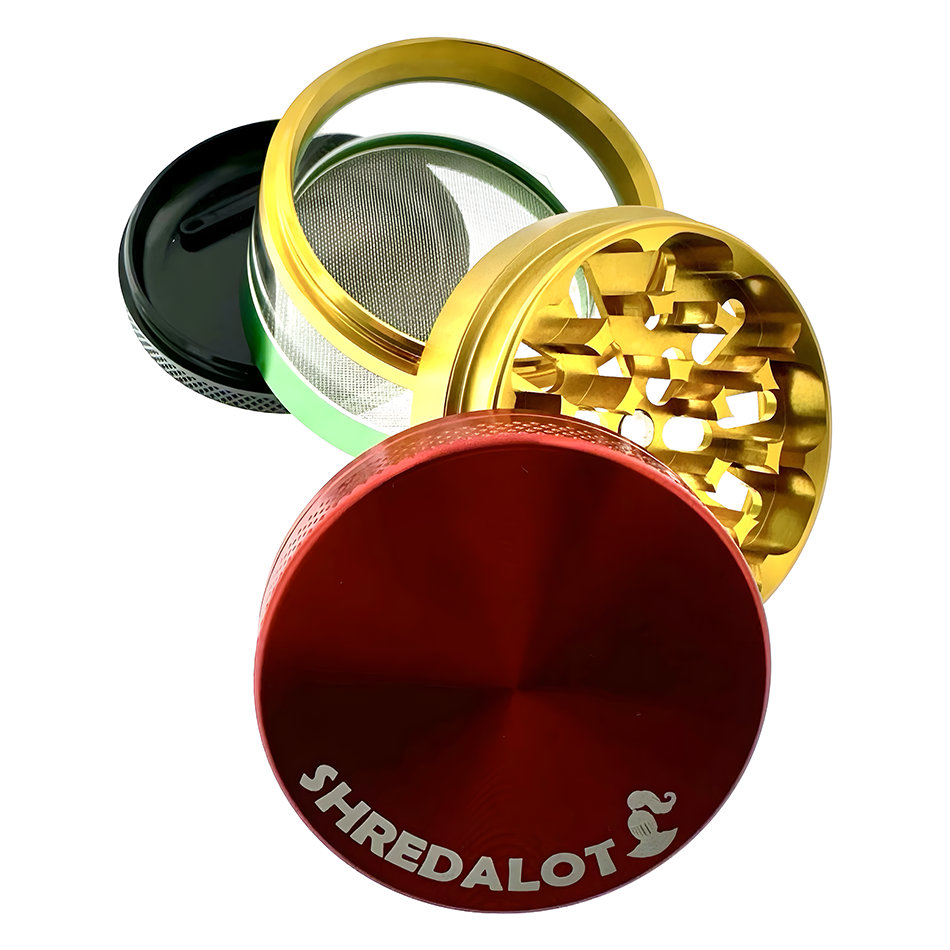 AFM Sir Shredalot Window Chamber 4-Piece Metal Herb Grinder – 63 mm Aluminum Grinder