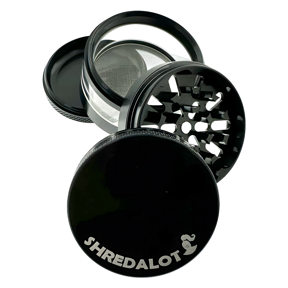 AFM Sir Shredalot Window Chamber 4-Piece Metal Herb Grinder – 63 mm Aluminum Grinder