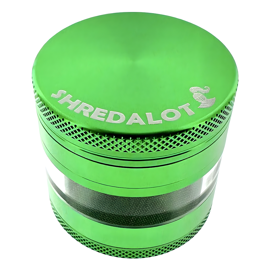 AFM Sir Shredalot Window Chamber 4-Piece Metal Herb Grinder – 63 mm Aluminum Grinder