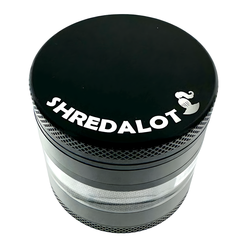 AFM Sir Shredalot Window Chamber 4-Piece Metal Herb Grinder – 63 mm Aluminum Grinder