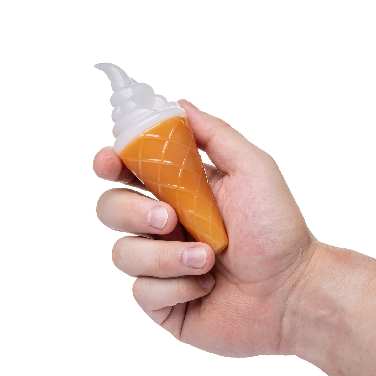 硼矽玻璃冰淇淋造型手持菸斗 “Cone Zone” – 4½″