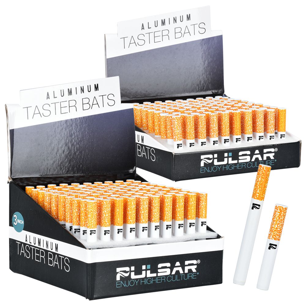 100PC DISP - Pulsar Metal Cigarette Taster Bat