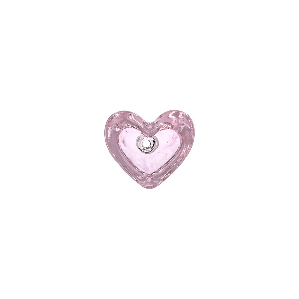 9CT DISPLAY - Pulsar Heart-Shaped Bowl Herb Slide - 14mm M / Pink