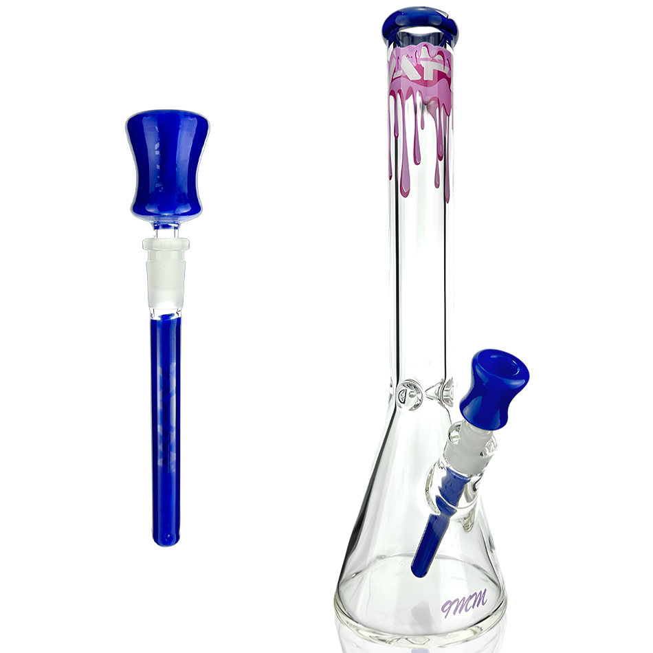 18" AFM Drippy Clear 9mm Glass Beaker Bong Bundle Set