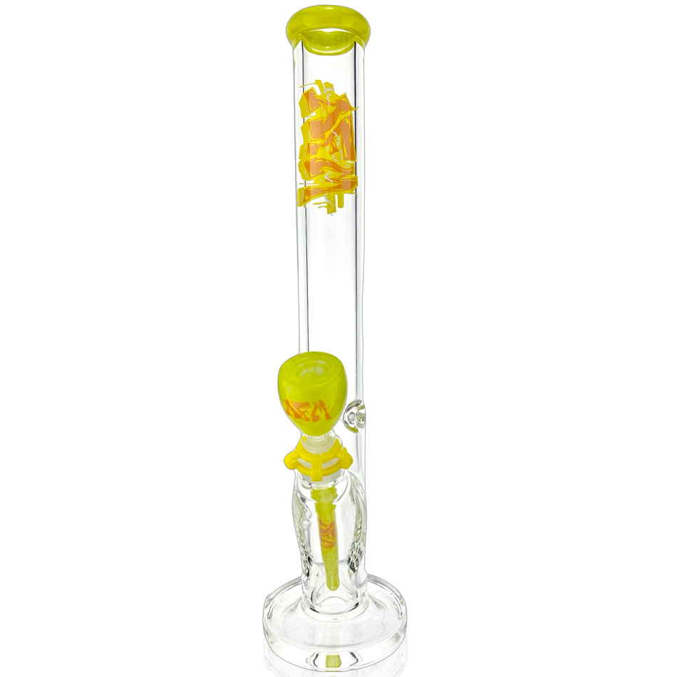 18" Wildstyle Graffiti Colored Glass Straight Beaker Bong