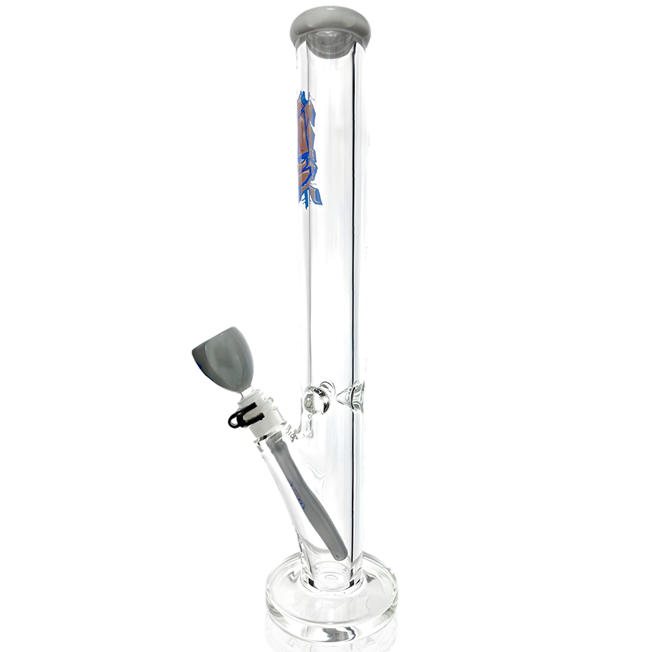 18" Wildstyle Graffiti Colored Glass Straight Beaker Bong