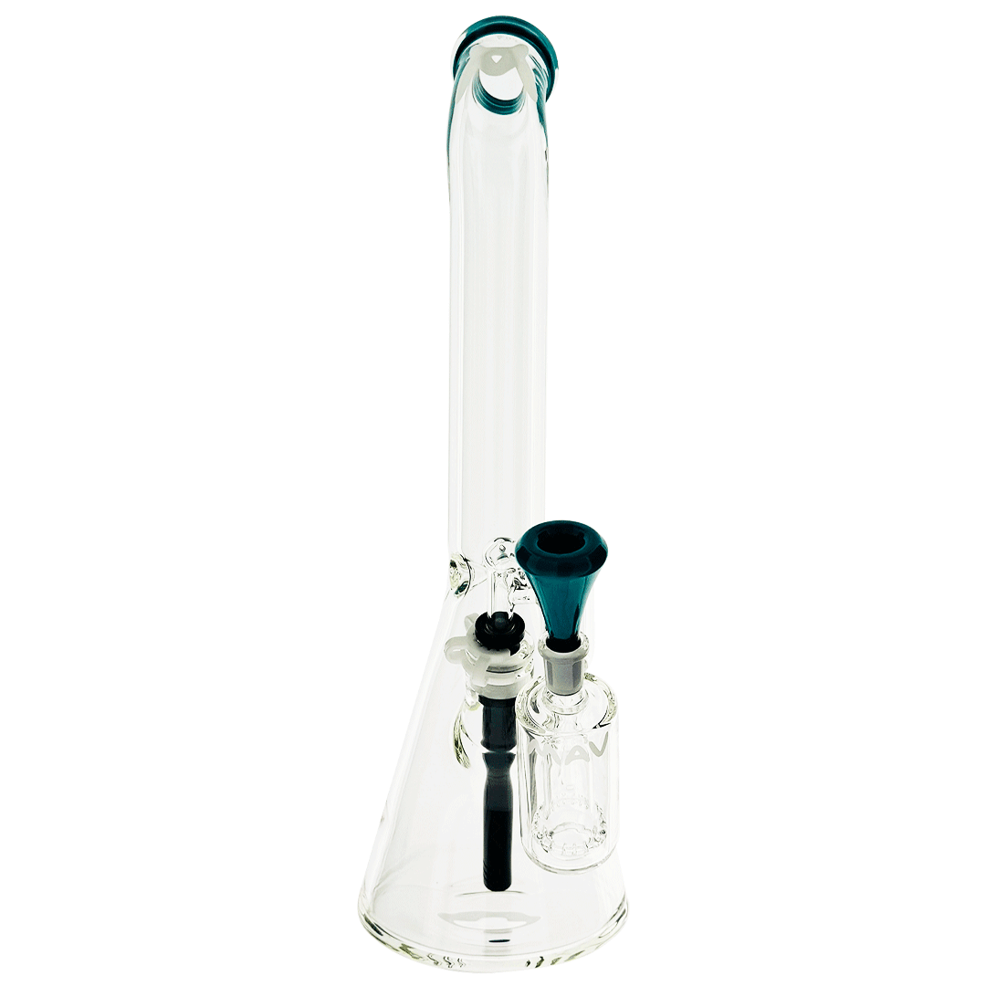 18" x 9mm color top beaker Bong bent neck + Ash Catcher Combo