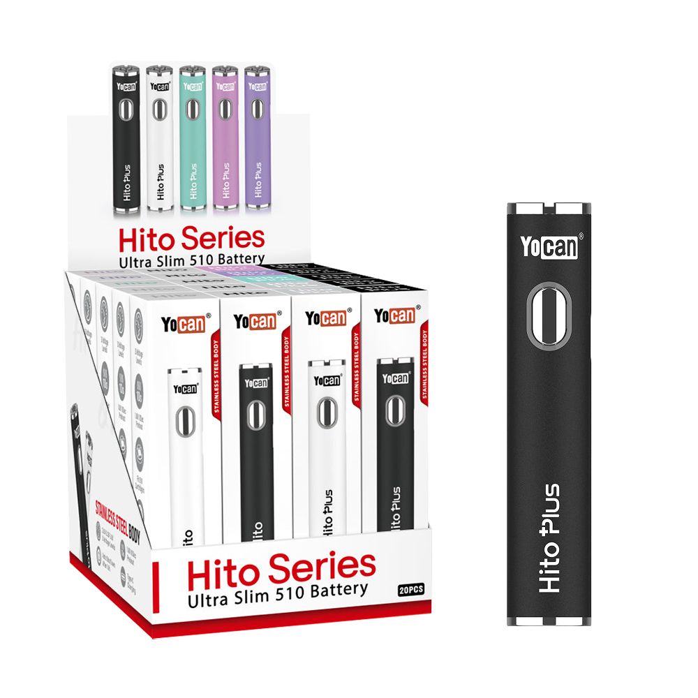 20支裝展示盒 - Yocan Hito 與 Hito Plus 510 螺紋筆型電池 - 260mAh / 500mAh / 綜合顏色