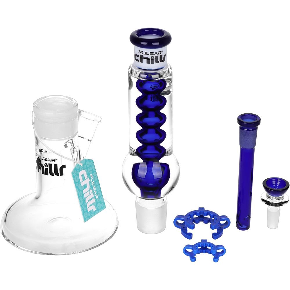 Pulsar Chillr 甘油直筒玻璃水煙斗 - 13吋 / 14mm 母接口 / 藍色