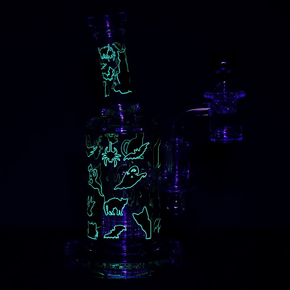 Set de Dab Rig de Vidrio Pulsar Superstitious Kitty - 8" / 14mm F