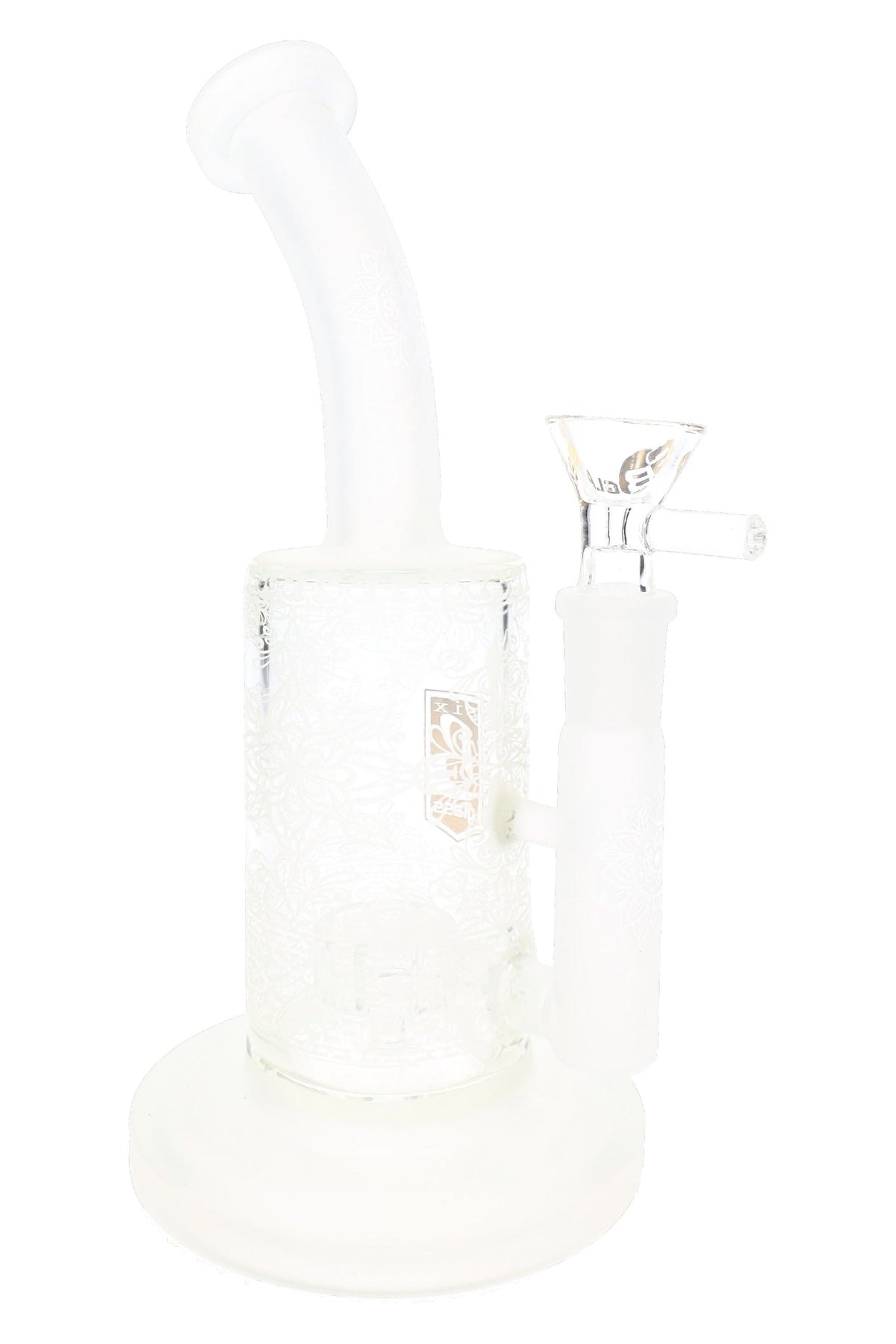 6B Glass Frosted Lotus Showerhead Perc Bong – 8½″