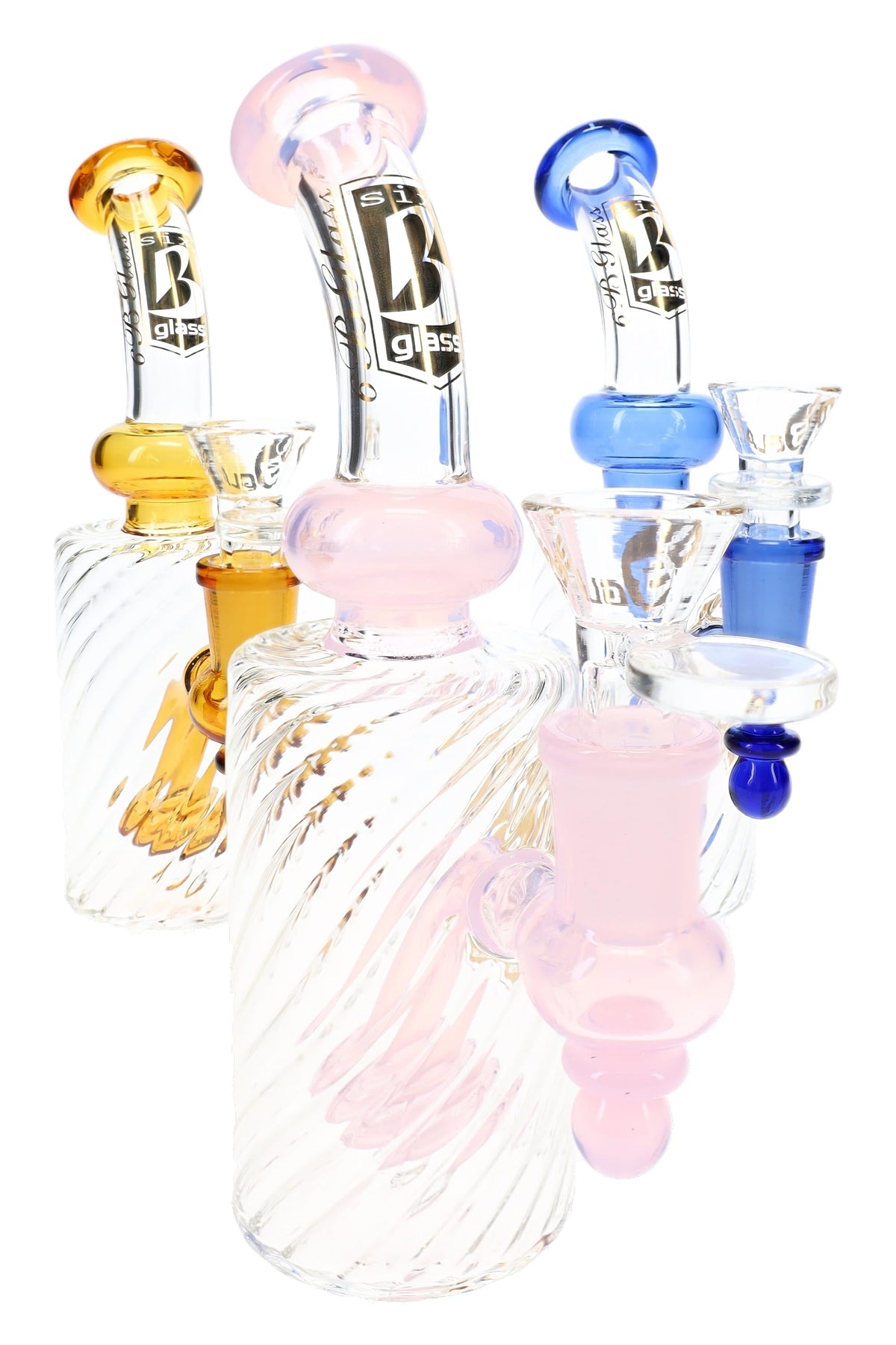 6B Glass Inner Spiral Showerhead Perc Bong – 7″ – Assorted Colors