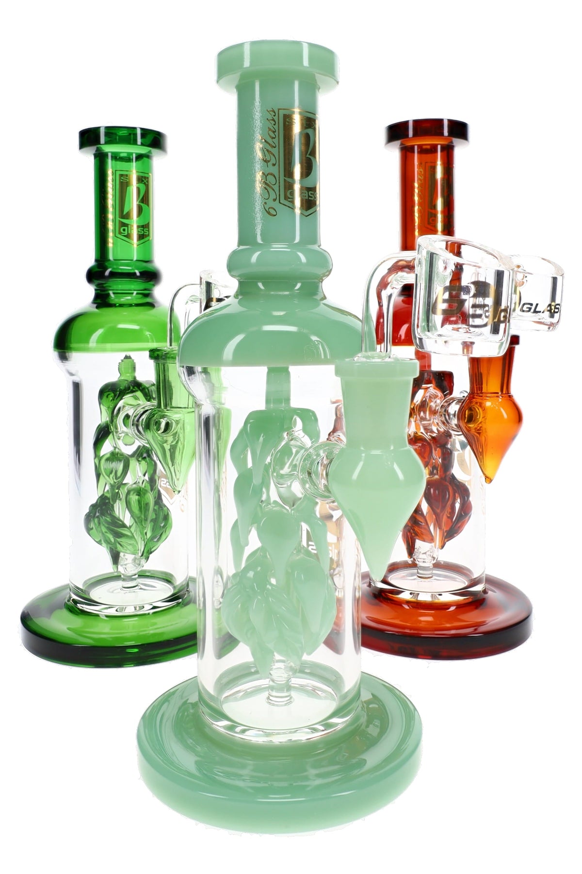 6B Glass Vine Leaf Perc Dab Rig – 8.5″ – Assorted Colors