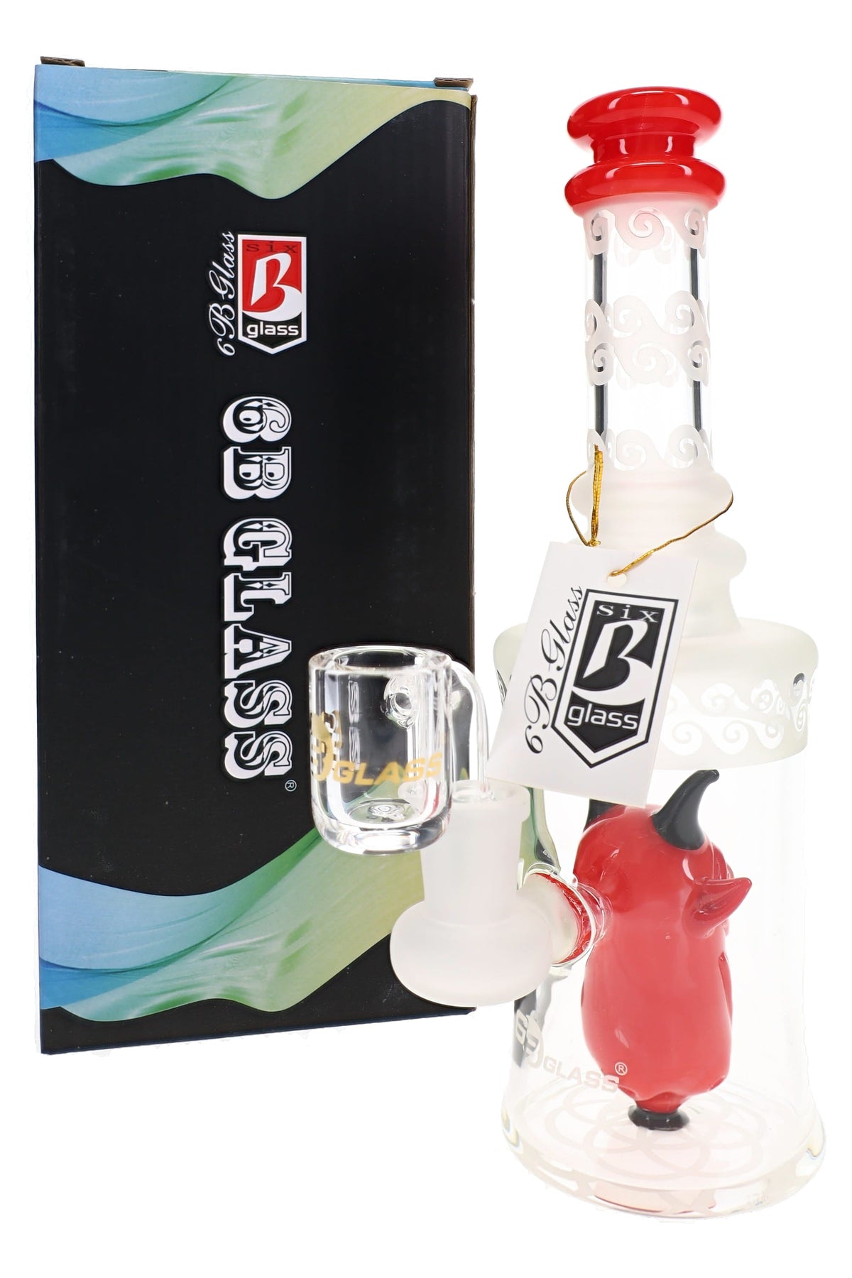 6B Glass Frosted Demon Perc Dab Rig – 8.5″ – Assorted Colors