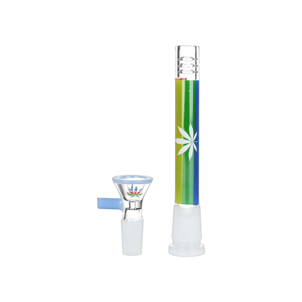 Pulsar Rainbow Pride Glow Glass Beaker Water Pipe - 10" / 14mm F