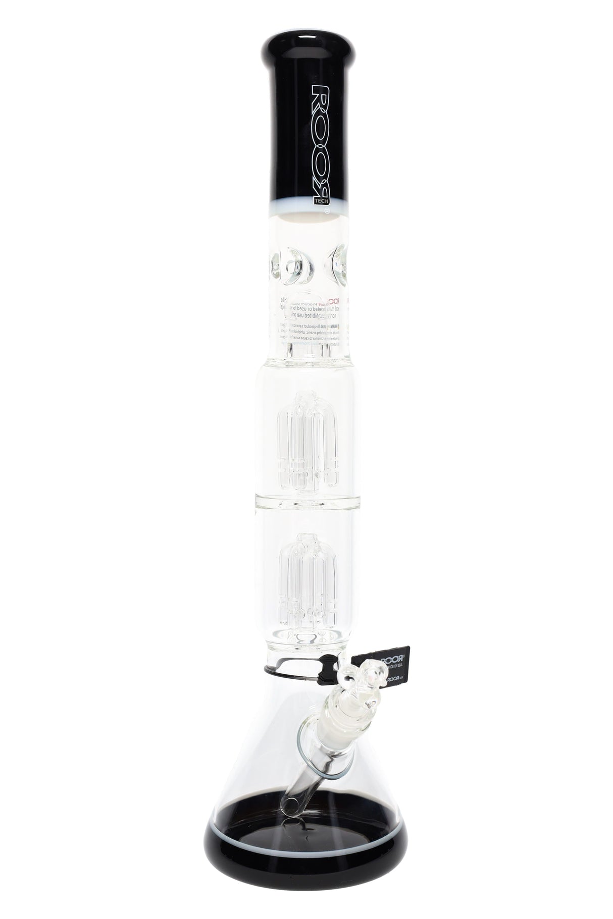 ROOR Tech 17" Multicolor Beaker Bong – Glass-on-Glass with Double Tree Percs
