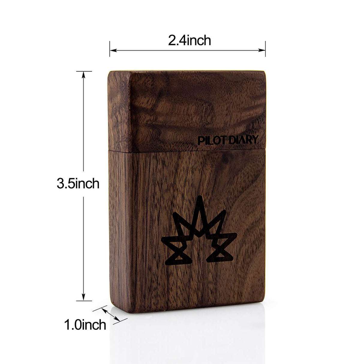 Wood Dugout With Glass One Hitter Pipe
