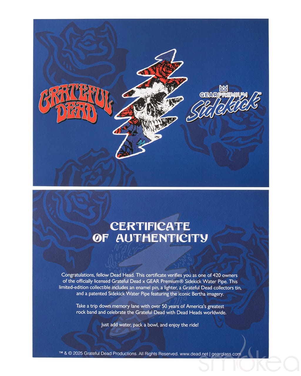 GEAR Premium x Grateful Dead 12 英寸 7mm 限量版 Bertha Sidekick 水煙斗