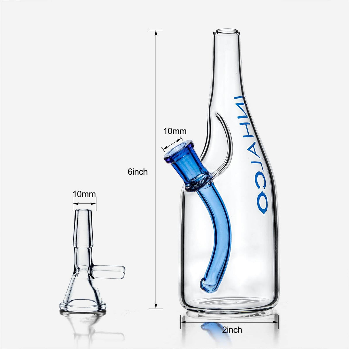 Sake Bottle Glass Water Bong