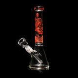 Bong de vidrio tipo beaker de 10" con diseño de carpa koi