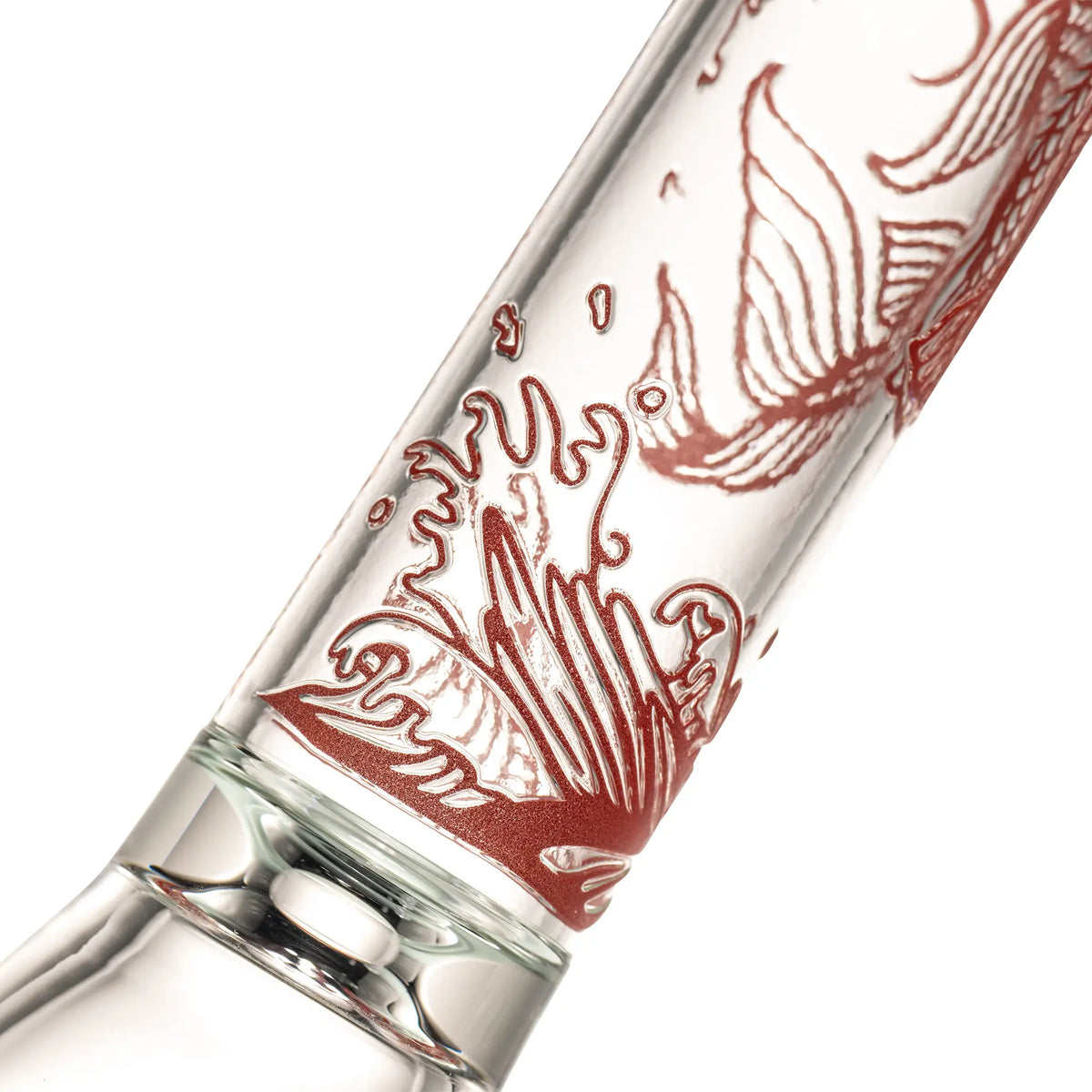 Bong de vidrio tipo beaker de 10" con diseño de carpa koi