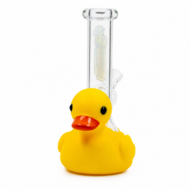 Bong de cristal Rock Glass SunnyQuack – Bong de cristal con forma de pato amarillo