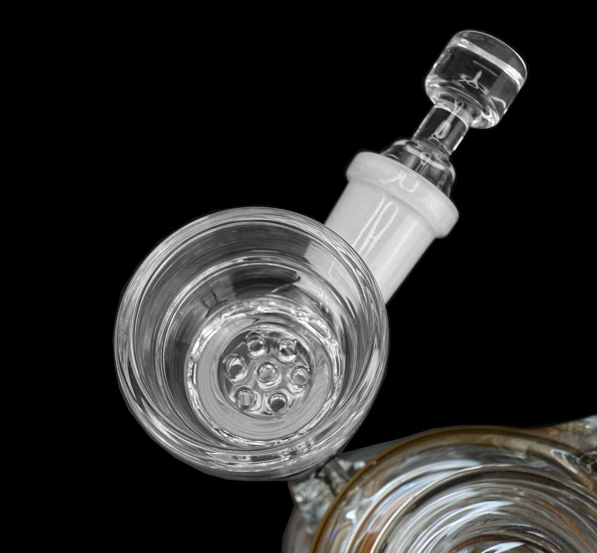 Glass Flower Bowl with Pass-Through Carb