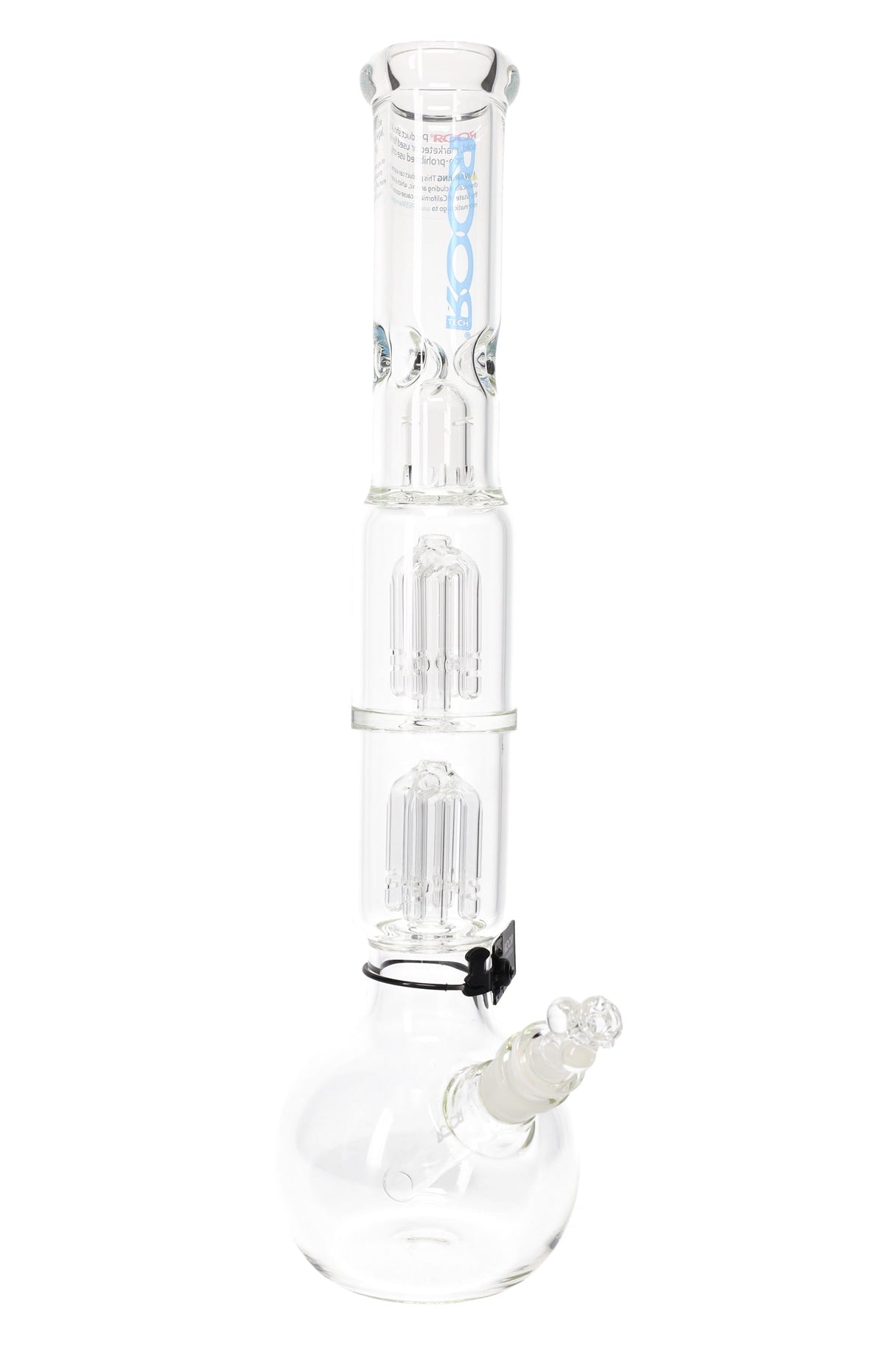 ROOR Tech 17″ Bubble-Base Bong with Dual Tree Percs – 5 mm – Assorted Decals