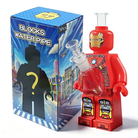 Pipa de agua de cristal - Bloques rojos