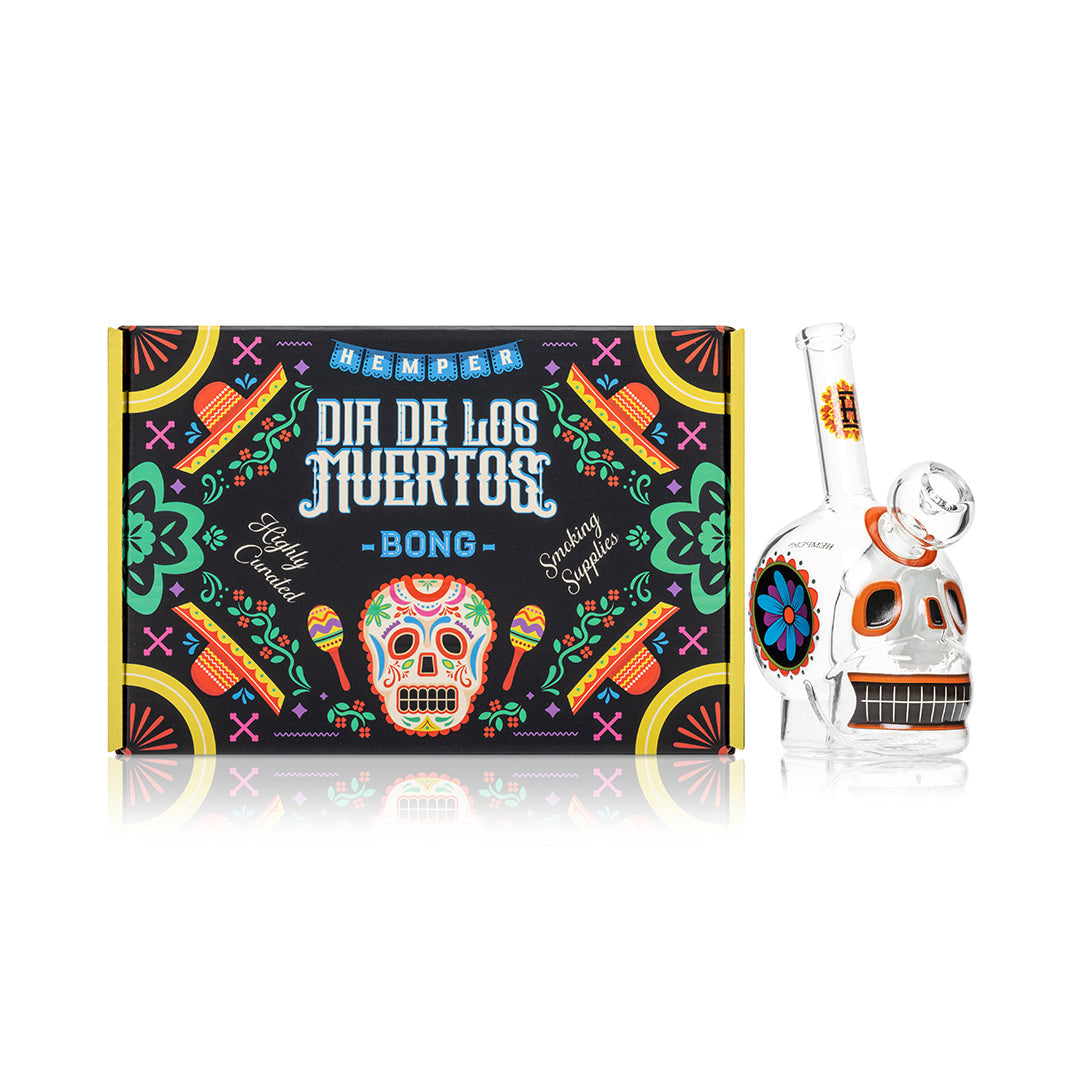 Dia De Los Muertos Skull Bong 6.1"