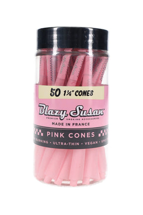 Blazy Susan 1¼″ 粉色錐形煙紙 – 50入罐裝