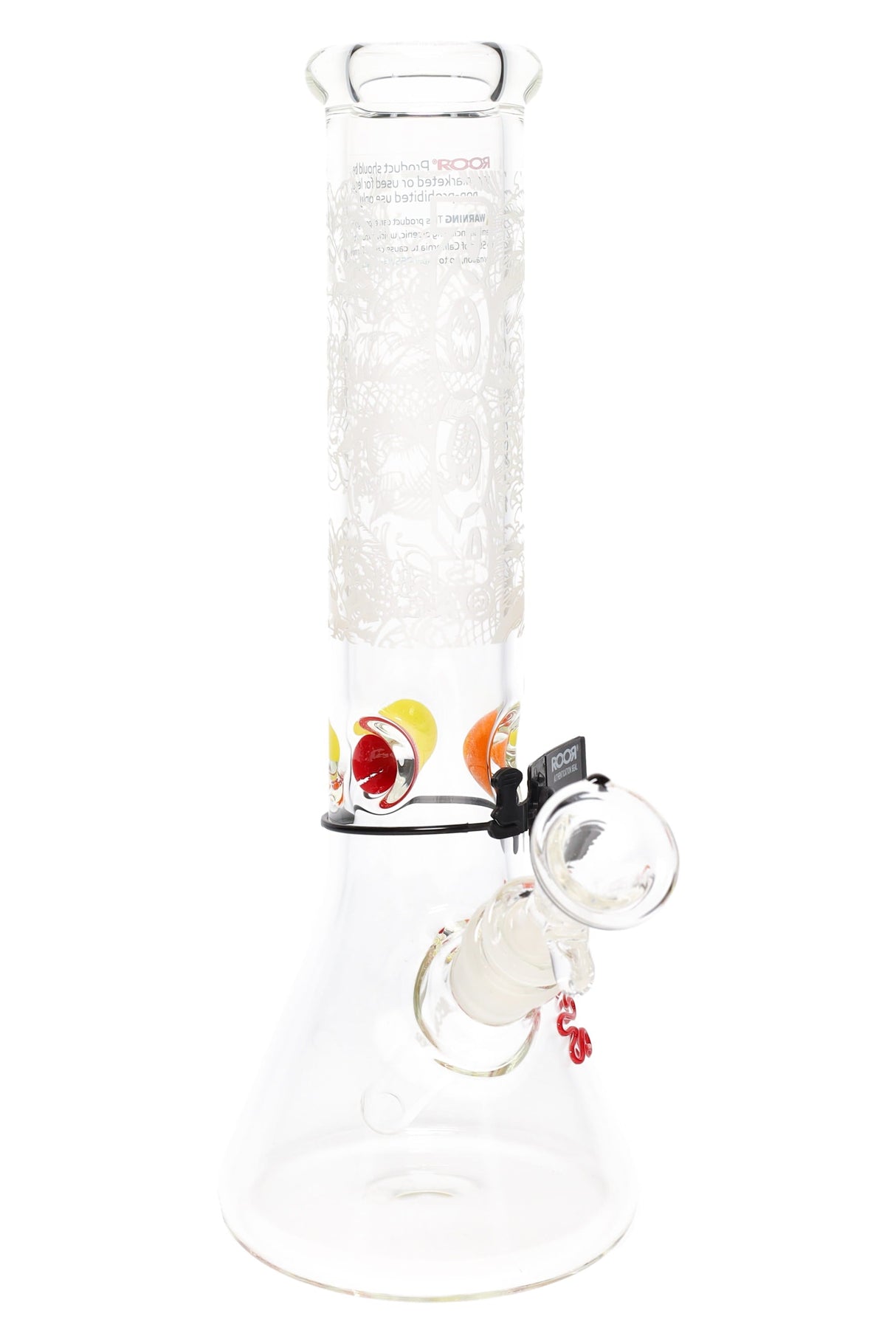 ROOR 12" Frosted Beaker Bong with Multicolor Ice Pinch – Glass-on-Glass