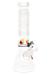 ROOR 12" Frosted Beaker Bong with Multicolor Ice Pinch – Glass-on-Glass