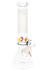 ROOR 12" Frosted Beaker Bong with Multicolor Ice Pinch – Glass-on-Glass