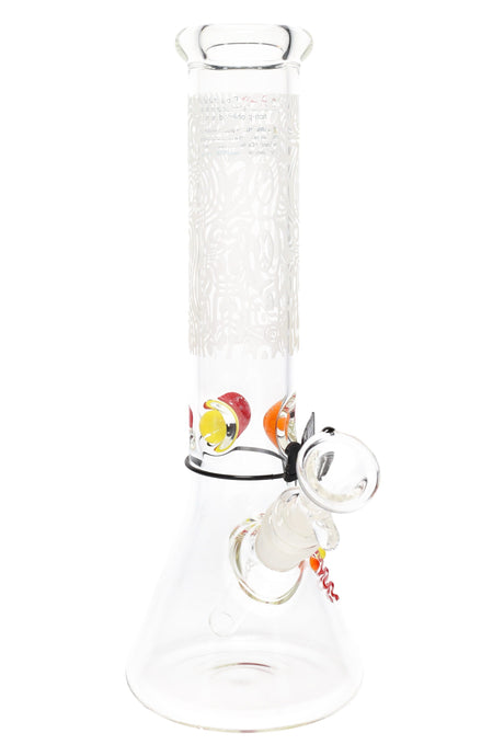 ROOR 12英吋磨砂燒杯型煙斗，附多色冰塊夾—玻璃對玻璃