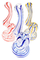 透明條紋玻璃 Sherlock 煙斗濾水器「Ribbon Rise」– 4 英寸 – 款式隨機