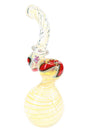 Silver Fumed Swirl Glass Sherlock Bubbler “Moon Spiral” – 8″ – Assorted Colors