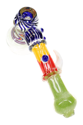 Rasta Swirl Frit Hammer Bubbler “Eye Spy” – 8″ – Assorted Colors
