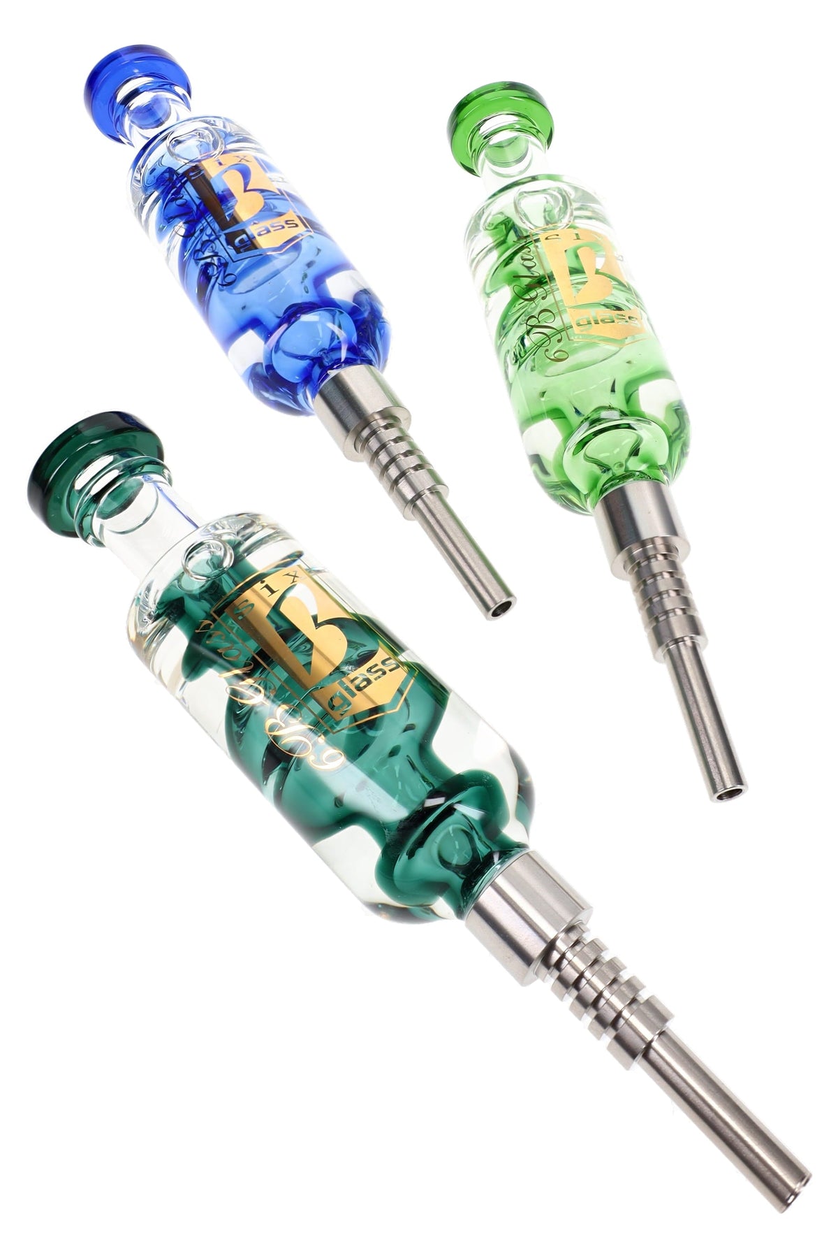 6B Glass Fluid-Filled Glass Dab Straw – 7.5″ – Assorted Colors