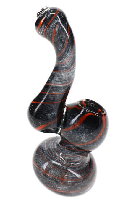 Bubbler Sherlock de vidrio con franjas en espiral "Candy Hook" – 4″ – Colores surtidos