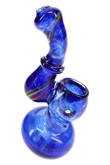 Bubbler Sherlock de vidrio con franjas rastafaris “Mini Sway” – 4″ – Colores surtidos
