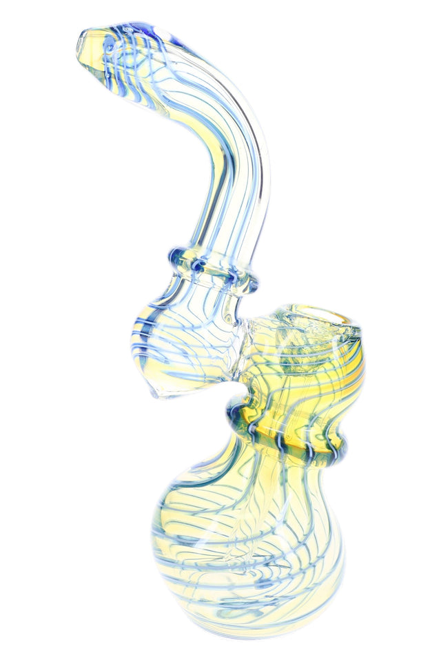 Color-Changing Spiral Glass Sherlock Bubbler “Time Warp” – 7″