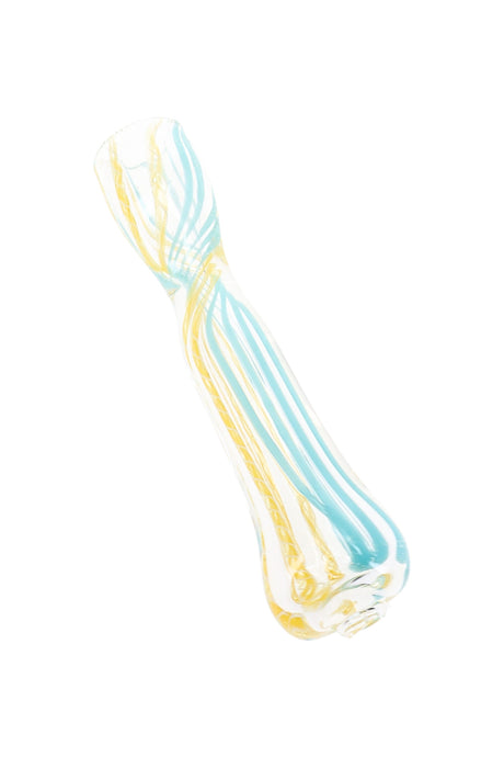 Chillum de vidrio a rayas que cambia de color “Party Twist” – 3″ – Colores surtidos