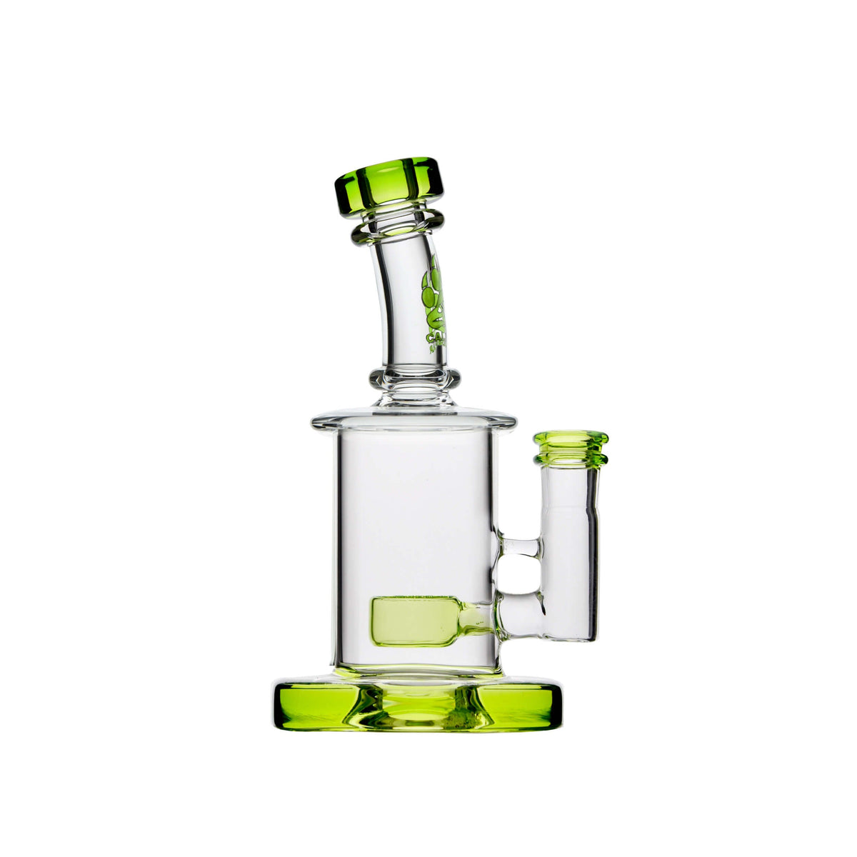 Calibear Colored Mini Can Dab Rig | 6.5" Glass Bubbler with Flower of Life Perc enlarged view